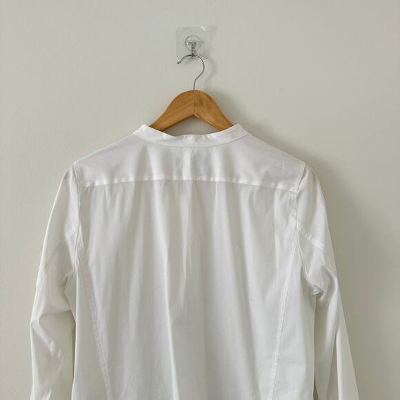 Lafayette 148 New York Long Sleeve High Low Hem Button Up Shirt White 10 - Picture 8 of 8